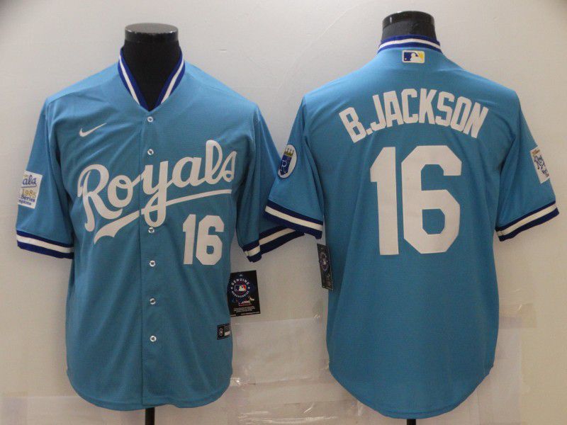 Men Kansas City Royals #16 B.Jackson Light blue Game 2021 Nike MLB Jersey->pittsburgh pirates->MLB Jersey
